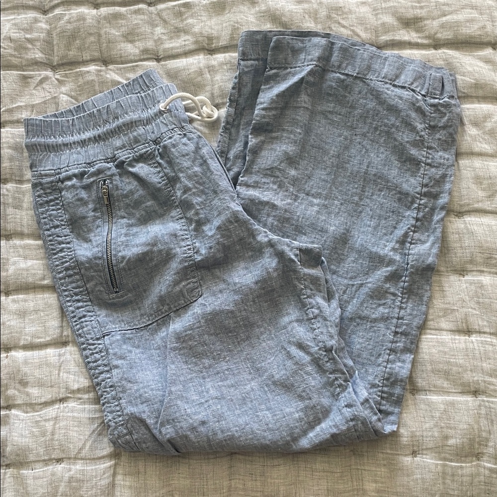 Athleta Cabo Linen Wide Leg Pant 100% Linen